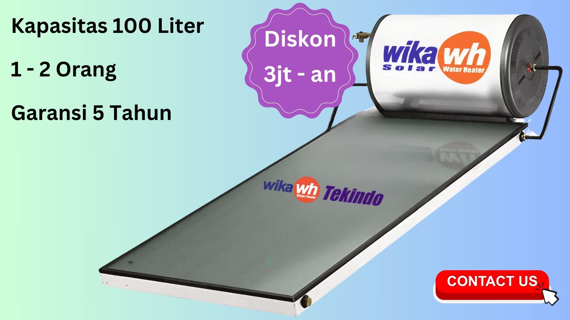 promo wika water heater 100 liter